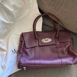 Mulberry Bayswater Black Cherry Leather Satchel